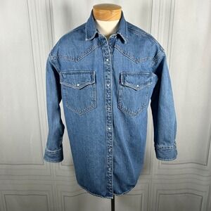 Levi's - Heavy Denim Western Pearl Snap Shirt - Blue - Men's - Large